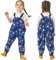 Fewlby Pantaloni Impermeabili Bambina, Salopette Impermeabile Pantaloni Pioggia Leggero Salopette Antipioggia Ragazze Tuta Impermeabile, 5-6 Anni