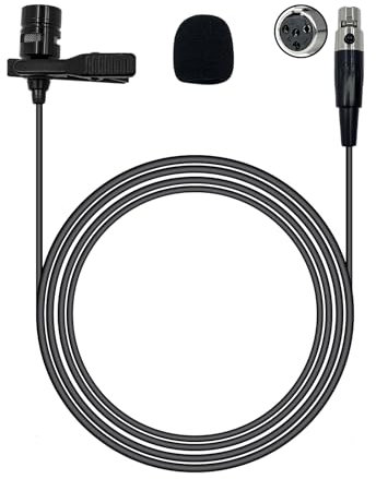 NewTH Lavalier Lapel Microphone Unidirectional Condenser Mic Compatible with Shure Wireless Bodypack Transmitter(Mini XLR TA4F 4 Pin Plug only for shure)
