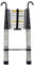 Aluminium Telescopic Ladder | 2.5-8m Portable Loft Ladder with Multi-Position Hooks Comes with safety hooks | Tradesafe Roof Access & Home Use, 7m/23ft