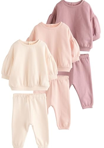 NEXT Baby Mädchen Standard 6er-Set Sweatshirt und Jogginghosen