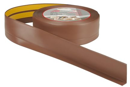 ProfiPVC Weichsockelleiste selbstklebend aus PVC 50x20mm 30m Braun | Bodenleiste aus Kunststoff, flexible Sockelleiste Knickleiste für Zimmer, Küche, Badezimmer, weiche Fußleiste Abschlussleiste