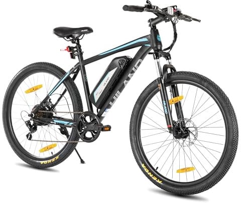 Hiland 26 Zoll Elektro-Mountainbike, 36V 7.8Ah Akku Elektrofahrrad für Männer Frauen, 7 Gang 250W Motor E-Bike mit Scheibenbremsen, Schwarz