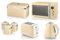 Swan Retro Cream 1.5L 3KW Jug Kettle, 2 Slice Toaster, 800W 20L Microwave, Bread Bin and Tea, Coffee, Sugar Canisters. Matching Retro Design Kitchen Set of 7 in Cream