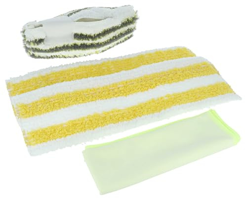 vhbw 4 x Mop Covers Compatible with Kärcher SC 5 EasyFix Iron Plug Steam Cleaner - 2 x Floor Cloth, 1 x Power Scrub Cover, 1 x Polishing Cloth