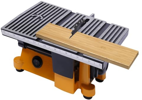 Minisierra de mesa eléctrica, 90 W, 220 V, 4500 rpm, diámetro de la hoja de sierra 10 cm, tamaño de mesa 190 x 142 mm para la industria, industria del mueble, empresas de procesamiento de madera, etc