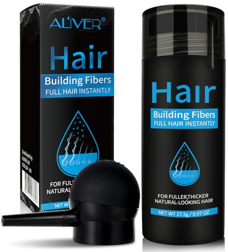 Fibre Capelli Spray - Polvere Cheratina Professionale per Capelli Diradati, Capelli Istantaneamente Più Pieni e Spessi, Resistente all'Acqua e a Lunga Tenuta - Per Uomini e Donne (Nero)