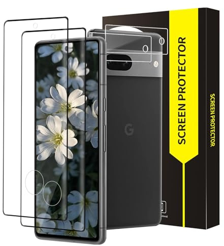 Cable Leader 2+2 Stück Schutzfolie für Panzerglas für Google Pixel 7 Pro 5G, 3D Frei von Kratzern Google Pixel 7 Pro Displayschutzfolie, Anti-Öl Anti-Schmutz Anti-Staub Pixel 7 Pro 5G Schutzglas