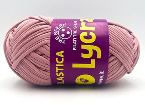 Fettuccia Waoo Lycra per borse, cesti, culle e varie da lavorare uncinetto o ferri cf. 300gr. 95% pl. 5% spandex (ROSA ANTICO W01-46)
