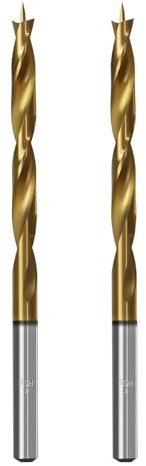 TIBOO DAY Brad Point Wood Drill Bits 4.5mm (11/64) Brad Point Drill, 2 Pcs | High Speed Steel, Double Flutes Design Metric Brad Point Drill Bits for Woodworking Soft & Hard Woods MDF Acrylic