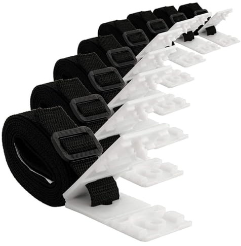 DOITOOL Kit de 24 Sangles Noires pour Couverture Solaire de Piscine, Accessoires de Fixation Résistants pour Enrouleur de Bâche Solaire, Fournitures Solide pour Installation Rapide