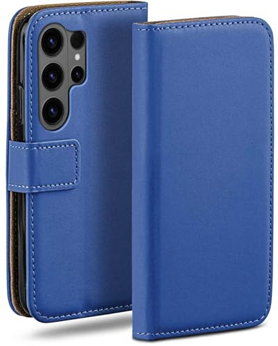 moex für Samsung Galaxy S26 Ultra Hülle mit Kartenfach, Handyhülle klappbar 360 Grad Schutzhülle, PU Leder Handytasche Samsung Galaxy S26 Ultra Klapphülle Flip Case, Blau