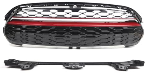 Garvee Protection durable – Grille de calandre avant pour MINI COOPER F55 F56 F57 (2014-2021) – ABS robuste – Finition noire avec liseré bordeaux – Accessoire extensionérieur voiture – Couleur :