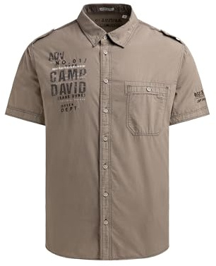 Camp David Herren Hemd mit Back-Print, Brusttasche und Stickereien Rock Ridge, XL