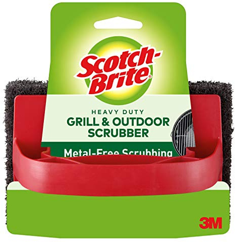 Scotch-Brite Heavy Duty Outdoor Scrubber, Ideal for Concrete, Patio Bricks, BBQ Tools and Charcoal and Gas Grills