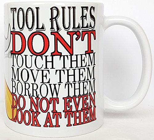 Tool Rules Mug Ceramic Gift Mug for car Mechanics and Engineers Everywhere.