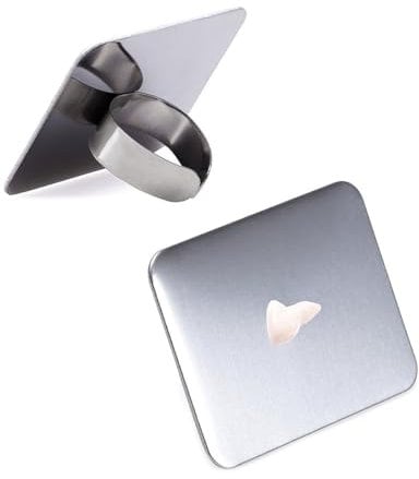 Frcolor 2pcs Nail Art Palette Ring Makeup Mixing Palette Cosmetic Mixing Tray Color Mixing Palette Metal Paint Tool for Professional Nail Diy Art Design