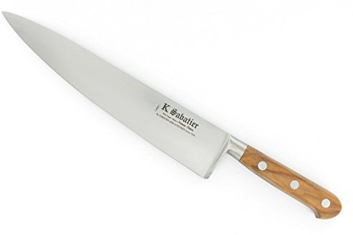 K SABATIER - Cuisine 25 Cm Gamme Vintage Olivier - Acier Carbone - Manche Olivier - 100% Forge - Entièrement Fabrique en France