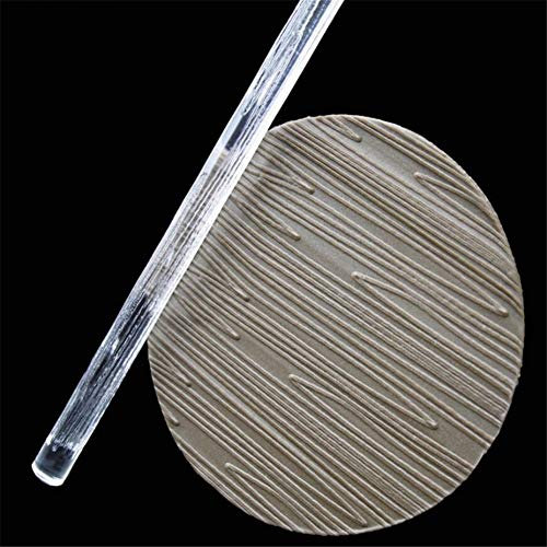 Acrylic Rolling Pin, Textured Embossed Rolling Pin,Transparent Fondant Pastry Cupcake Sugar Roller Pin DIY Craft Gift Decoration Tool Kitchen Baking Supplies - Clear, 16x1 cm