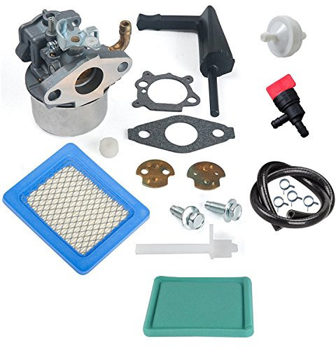 OxoxO Kit carburateur avec filtre à air et pré-filtre pour moteurs de tondeuses à gazon Briggs & Stratton 798653 697354 790290 791077 698860 avec filtre à air 491588 491588S