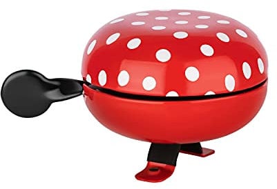 URBAN ZWEIRAD Fahrradklingel/Fahrrad Glocke Big Mama (groß), Klingel für Hollandrad oder Damenfahrrad (rot mit Polka Dots)