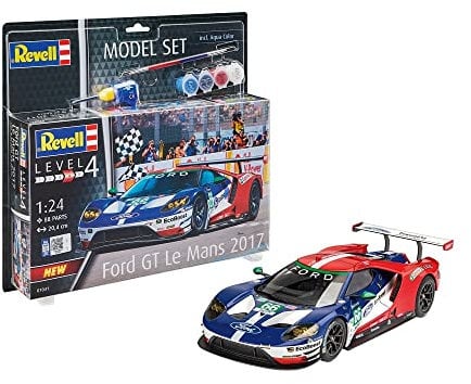 Revell Modellbausatz Ford GT-Le Mans 1:24 I Schwarz I Authentische Nachbildung mit Präzisionsdetails, Originalabziehbildern und Mehrteiliger Karosserie für ein realistisches Bau-Erlebnis I Level 4