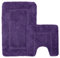 Velosso Super Soft Microfibre High Density Bath Mat Pedestal Mat Anti Slip Super Absorbent (Purple, Bath Mat and Pedestal Set)