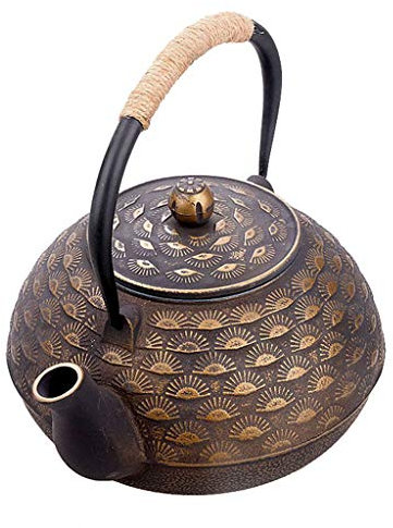 Hecho A Mano De Hierro Fundido Tetera 2L Juego De Té Hervidor De Agua Con Infusión De Estilo Japonés Cesta De Acero Inoxidable/Filtros Retro (Size : 2L)