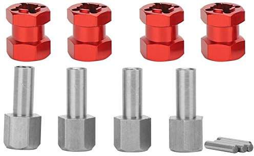 T best Rc Car Hex Adapter, Metall 12Mm Rc Verlängerungsrad Hex Hub Driver Adapter Für D90 Ax10 Cc01 Scx10 F350(Rot) Auto-Modelle