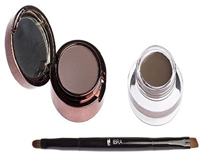 Eyebrow Pomade & Powder - Wasserdicht Make Up - Cream Puder - Long Lasting 24h Augenbrauenpomade (Blonde)