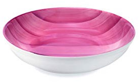 Zafferano Serie Striche Risottiera in Porcellana, Diametro 300 mm, Colore Rosa, Lavabile in Lavastoviglie Max 60°, Confezione 2 Pezzi