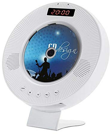 Lettore CD Portatile con Bluetooth, Lettore Dvd HD montabile a Parete Home Dvd Player Ripetizione Macchina per apprendimento Bianco 22cm