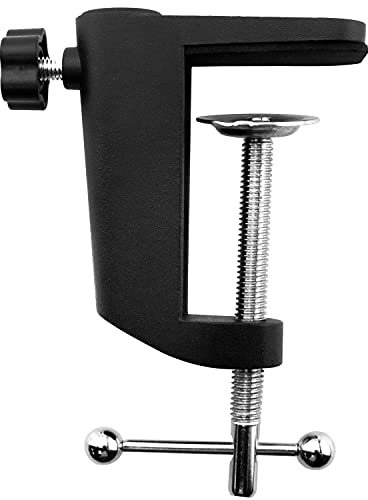 Ruiwaer Black C-Clamp Cantilever Bracket Clamp Holder Desk Lamp Clip Fittings Base Hose DIY Swing Arm Lighting Accessory Metal Clamp