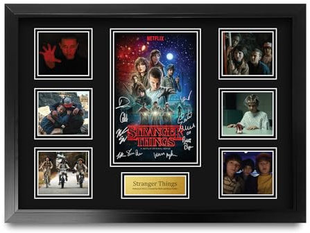 HWC Trading FR A2 Stranger Things Los Regalos Imprimieron La Exhibición Firmada Del Montaje De La Foto De La Presentación Del Autógrafo Para Los Fans De La Demostración De Serie De Televisión