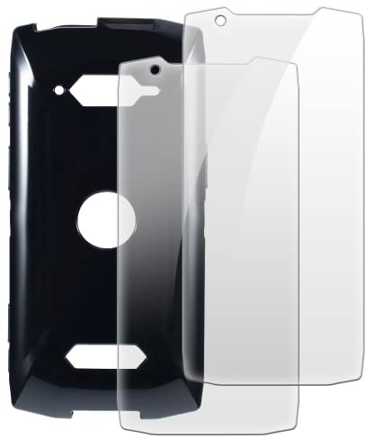 Lot de 2 Verres Trempés + Coque TPU Compatible avec Crosscall Core-M5, Ensemble Antichoc avec Protection d'Écran et Étui Souple (Noir)