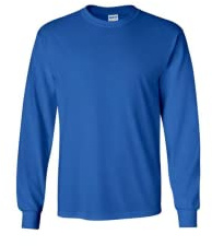 Cotton 6 oz. Long-Sleeve T-Shirt (G240), (Royal), Medium