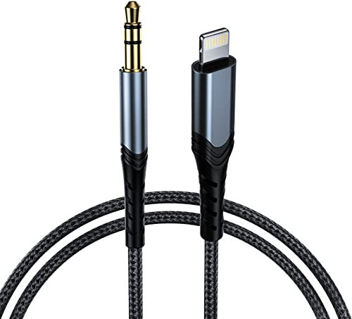 Aux Kabel iPhone 14, Apple MFi Zertifiziert Lightning auf 3,5 mm Kopfhörerbuchse Adapter Stecker AUX Stereo Audiokabel Kompatibel mit iPhone 14 13 12 Pro Max 11 Pro Max XS XR X 8 iPad