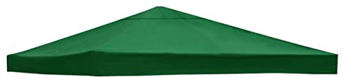 3 x 3 Meters Garden Gazebo Top Cover,Canopy Replacement Pavilion Roof 1/2 Tier Outdoor Patio Garden Tent Roof Top for Outdoor Camping Garden Backyard(TOP ONLY)(monolayer,Green)