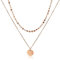 GD GOOD.designs Mehrreihige Kette für Damen mit Plättchen Roségold - wasserfeste Coin Halskette zweireihig 18K vergoldet I Layered Plättchenkette aus Edelstahl