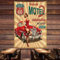 Welceome Motel Poster vintage pour voiture Motif drapeau Pin Up Girl Peinture murale Garage Station essence Réparation automobile Bannière