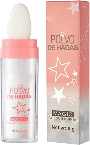 Fairy Highlighter Powder Body Highlighter, Body Glitter Powder Stick, Makeup Glitter Powder Stick for Face, Body, Waterproof & Long Lasting (White)