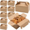 FORYNXHWIN Braune Geschenk Schachteln aus Karton mit Deckel und Griff (10er Pack) - 19 x 11 x 10 cm - Schlichte Geschenk Boxen für Geschenk, Hochzeit, Party, Geburtstags Box, Gebäck, Gebratenes Huhn