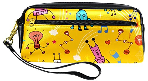 Make-Up Tasche Roboter Gelb Briefpapier Tasche Strapazierfähig Federmäppchen Praktischem Bleistiftetui Für College-Studenten Student Geschenk