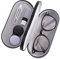 RURUOGUK 2 in 1 Double Sided Glasses Case with Built-in Mirror, Tweezer and Contact Solution Bottle - Portable Contact Lens Storage Box for Travel (Black)
