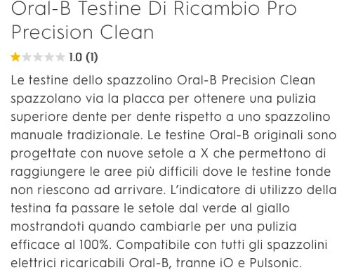 Oral-B Pro Precision Clean Recambios para Cepillo de Dientes Eléctrico, Pack de 10 Cabezales, Blanco - Originales