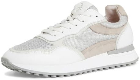 MARCO TOZZI by Guido Maria Kretschmer Herren Sneaker flach aus Leder mit dicker Sohle, Weiß (White Comb), 46 EU