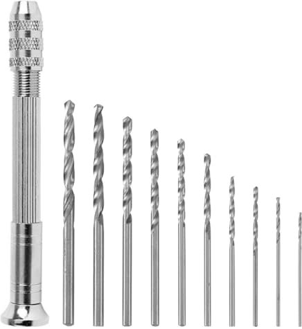 KGDUYC 1set Taladro Manual- Mini Taladro de Mano,Broca Helicoidal, Brocas de Taladro, MiNi Taladro Manualidades, para Modelar Joyería Nuez Ámbar Cera de Abejas Aceituna