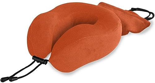 HMZXZ Reisekissen Rot Orange Farbe, Memory Foam Nackenkissen Stützkissen,Weich Nackenstützkissen für Camping,Schlafrestkissen,Auto,Flugzeug