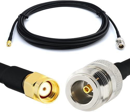 RANGEFUL 30cm RP-SMA Maschio a N Femmina Cavo Coassiale – RP SMA Cavo antenna esterno di prolunga 30 cm a bassa perdita RG58 (50 Ohm) – adattatore per Router Wireless Antenna WiFi