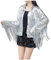 KAREN66 Damen Pailletten Cardigan Jacke Langarm Party Club Glitzer Sequin Quaste Bomberjacke Fliegenjacke Bikerjacke Outwear Fasching Karneval Kostüm (Silber, Einheitsgröße)
