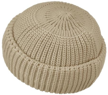 CLAPE Retro Fisherman Beanie Stretchy Strick Dockermütze Strickmütze Kurze Knitted Docker Cap Wintermütze Trawler Beanie Watch Hut